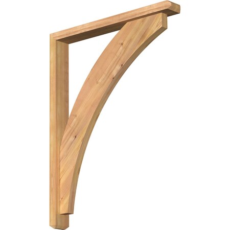 Ekena Millwork Thorton Craftsman Smooth Bracket w/ Offset Brace, Western Red Cedar, 3 1/2"W x 28"D x 36"H BKT0402X28X36THR04SWR